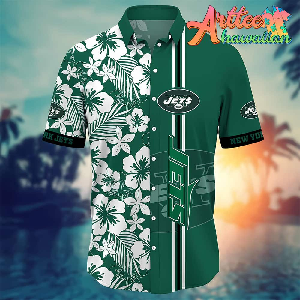 NFL New York Jets Hawaiian Shirt Flower Gift For Fans Football Lover