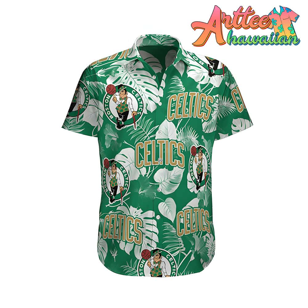 Nba Boston Celtics Floral Green Hawaiian Shirt