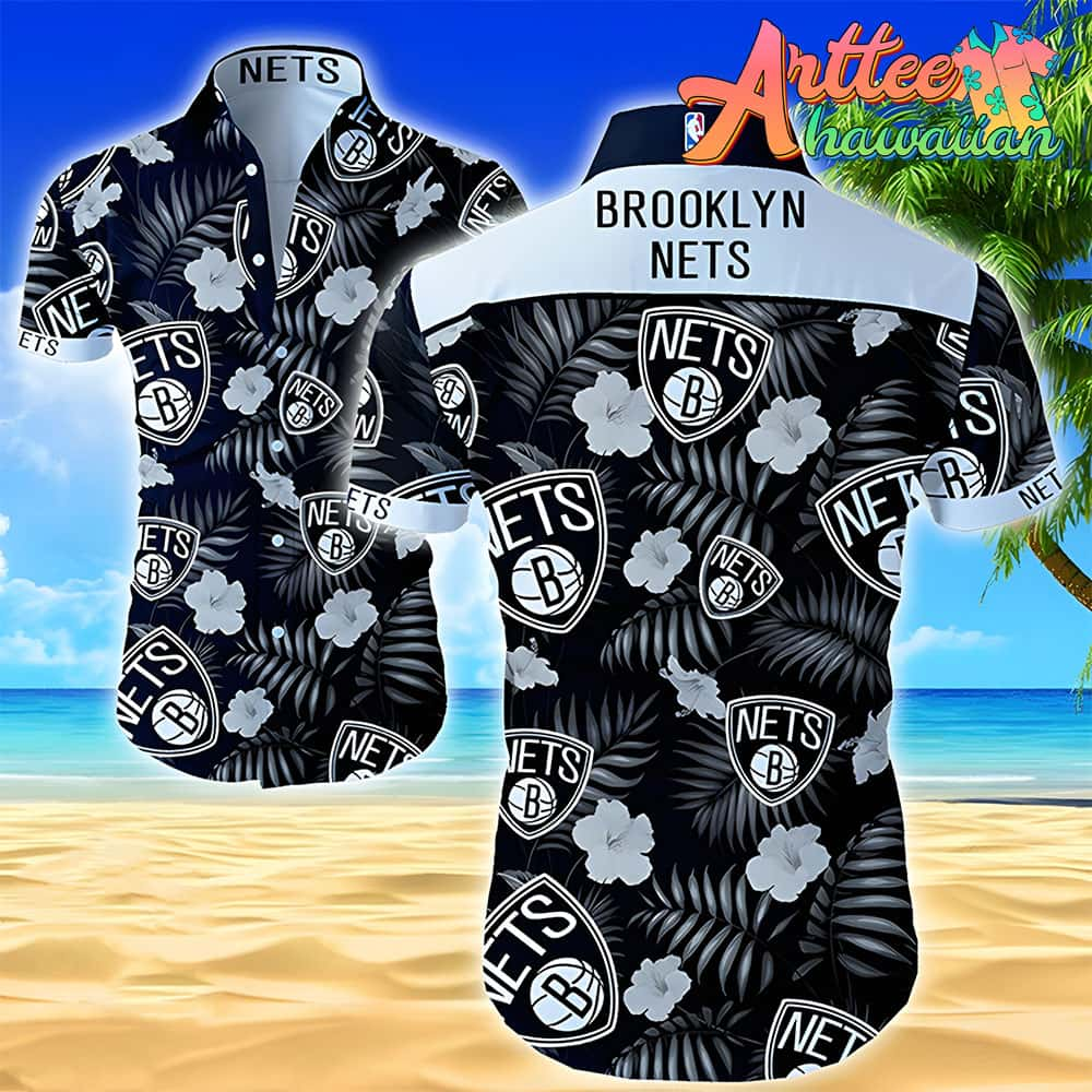 Nba Brooklyn Nets Tropical Flowers Hawaiian Shirt