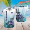 Nba Charlotte Hornets White Teal Scratch Hawaiian Shirt