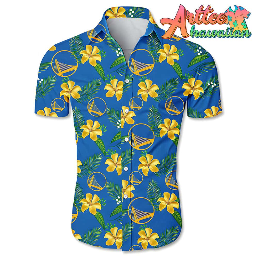 Nba Golden State Warriors Tropical Flowers Hawaiian Shirt