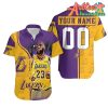 Nba Los Angeles Lakers Custom Name Number Golden Purple Lebron James 23 Hawaiian Shirt V3