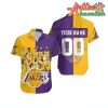 Nba Los Angeles Lakers Custom Name Number Golden Purple Legend Western Conference Hawaiian Shirt