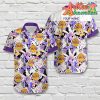 Nba Los Angeles Lakers Custom Name Purple White Tropical Flowers Hawaiian Shirt