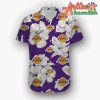 Nba Los Angeles Lakers White Tropical Flowers Purple Hawaiian Shirt