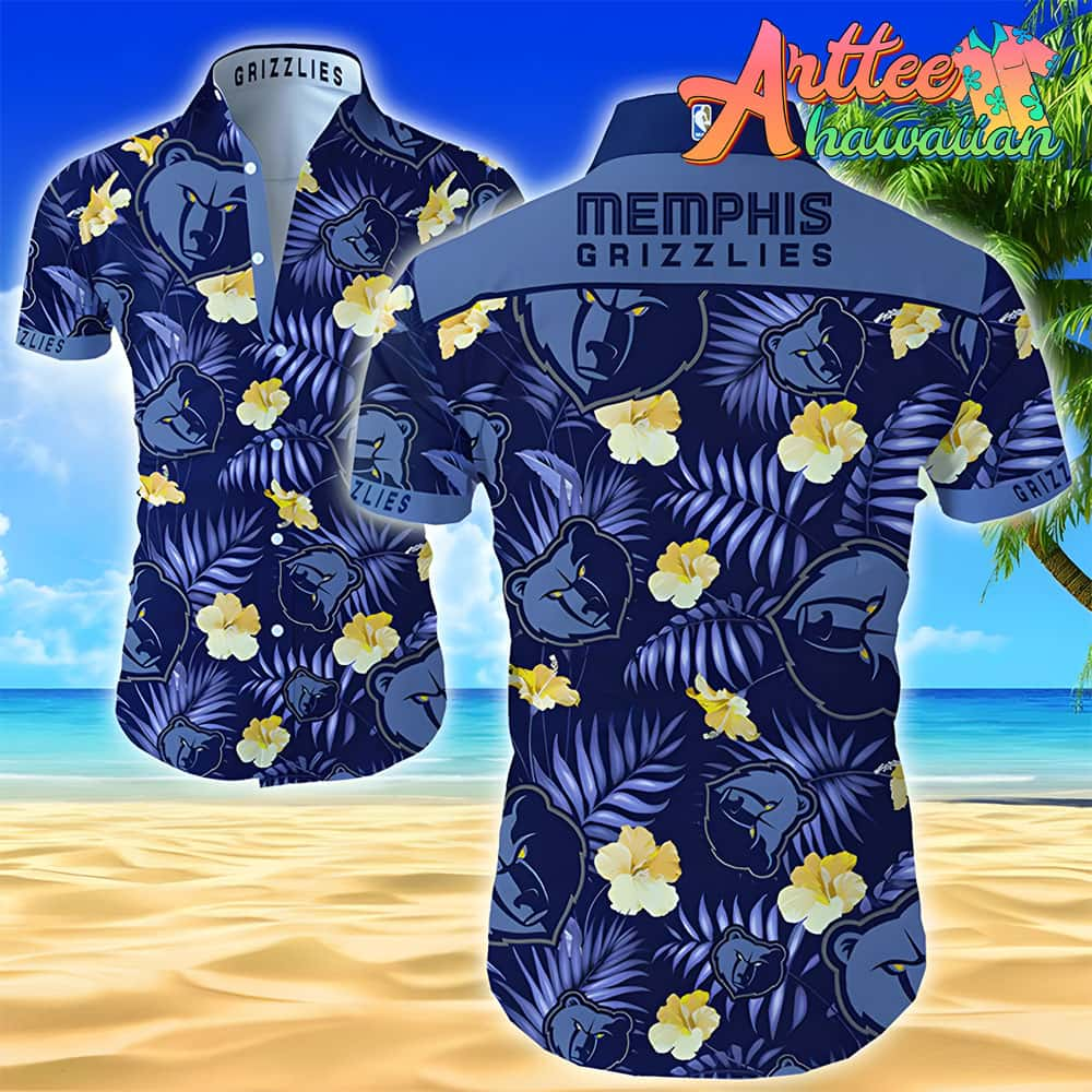 Nba Memphis Grizzlies Tropical Flowers Hawaiian Shirt