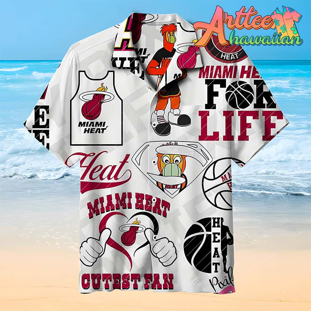 Nba Miami Heat White For Life Hawaiian Shirt