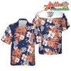 Nba Oklahoma City Thunder White Hibiscus Orange Leaves Hawaiian Shirt