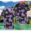 Nba Sacramento Kings Purple Black Tropical Flowers Hawaiian Shirt