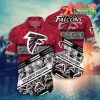 Nfl Atlanta Falcons Red Silver Flower Hawaiian Shirt