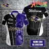 Nfl Baltimore Ravens Custom Name Special Half Tone Mascot Hawaiian Shirt 1