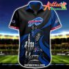 Nfl Buffalo Bills Black Royal Blue Skull Hawaiian Shirt