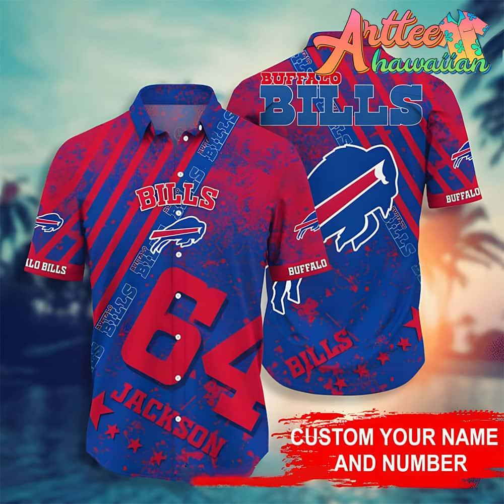 Nfl Buffalo Bills Custom Name Number Colorful Hawaiian Shirt