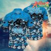 Nfl Carolina Panthers Blue Black Flower Hawaiian Shirt