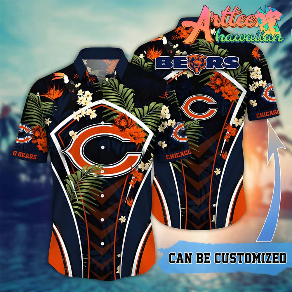 Nfl Chicago Bears Custom Name Flower Summer Tropical Hawaiian Shirt