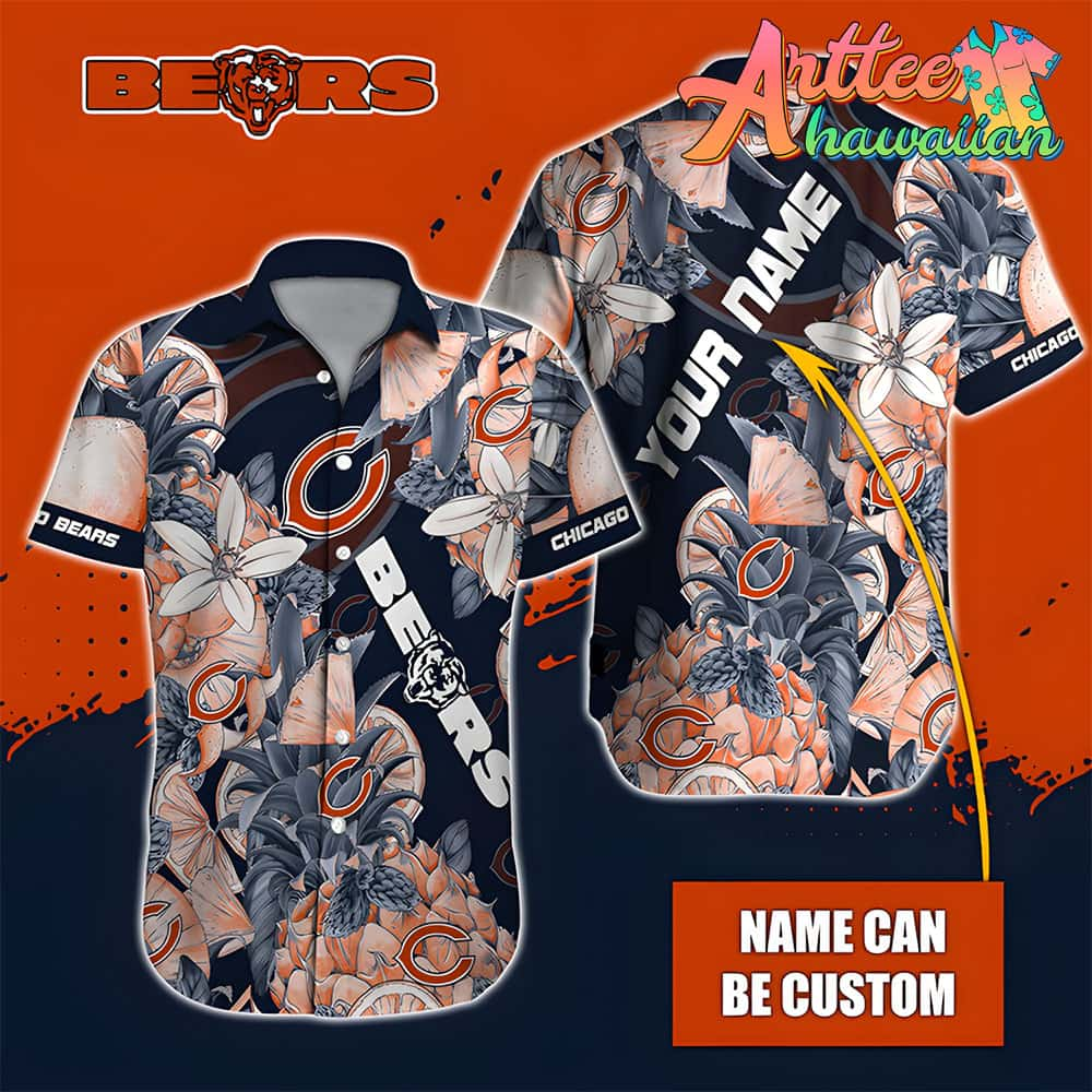 Nfl Chicago Bears Custom Name Special Tropical Fruit Hawaiian Shirt