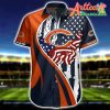 Nfl Chicago Bears Stars In Orange Dark Blue Hawaiian Shirt