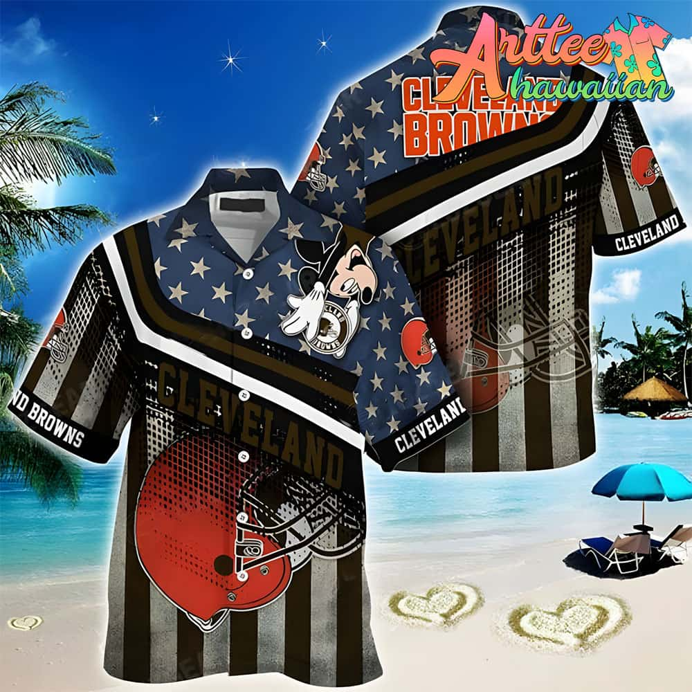 Nfl Cleveland Browns American Flag Hawaiian Shirt