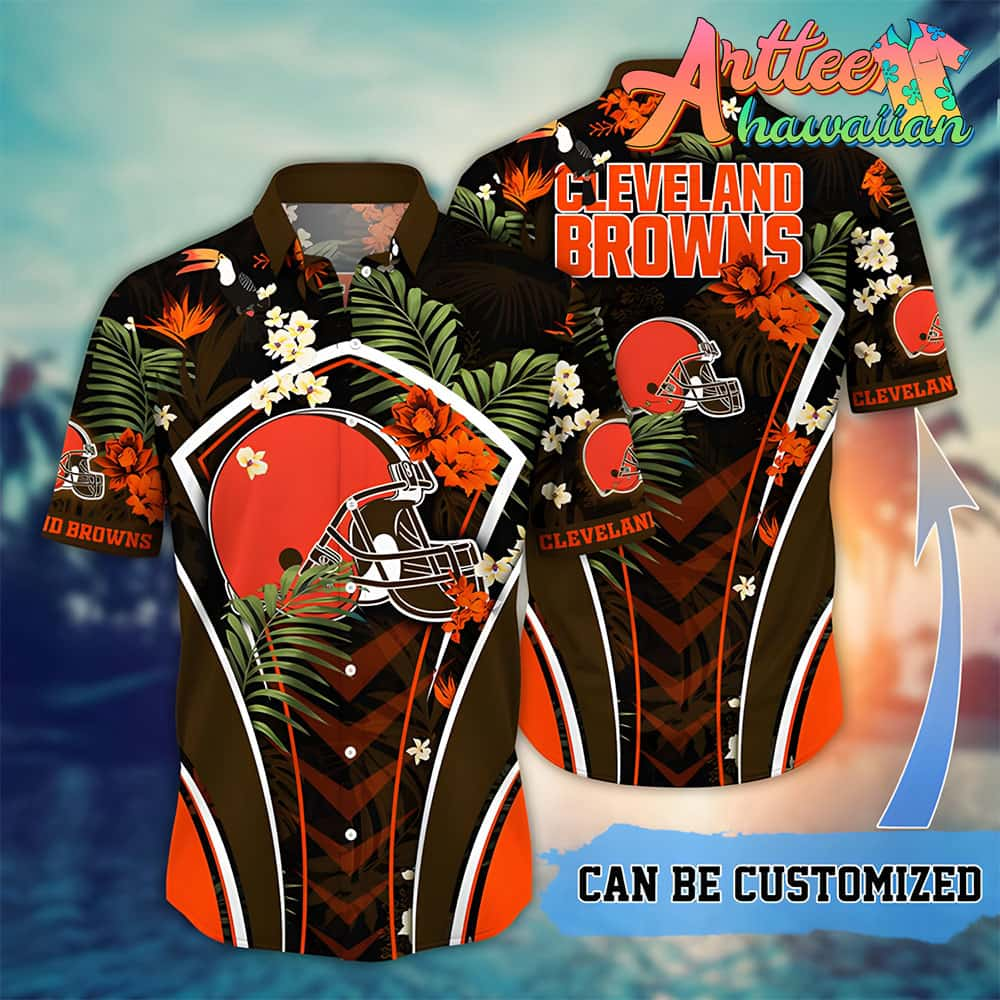 Nfl Cleveland Browns Custom Name Flower Summer Tropical Hawaiian Shirt