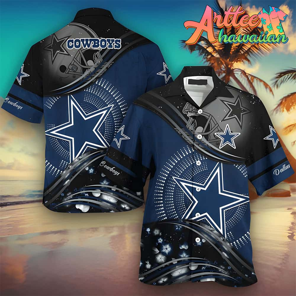 Nfl Dallas Cowboys Highlight Logo Grey Hawaiian Shirt