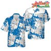 Nfl Detroit Lions Blue Silver Flower Hawaiian Shirt