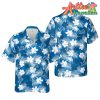 Nfl Detroit Lions Blue White Flower Hawaiian Shirt