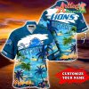 Nfl Detroit Lions Custom Name Coconut Beach Hawaiian Shirt