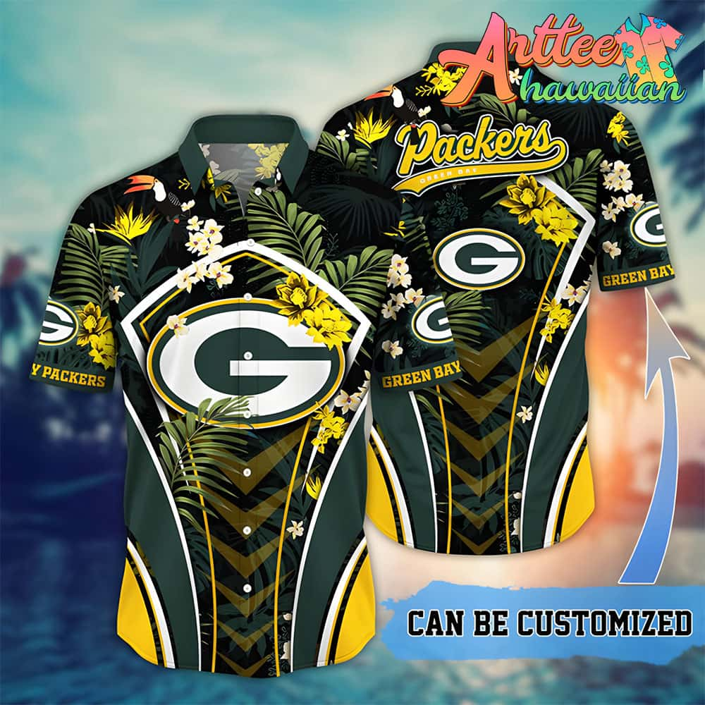 Nfl Green Bay Packers Custom Name Flower Summer Tropical Hawaiian Shirt