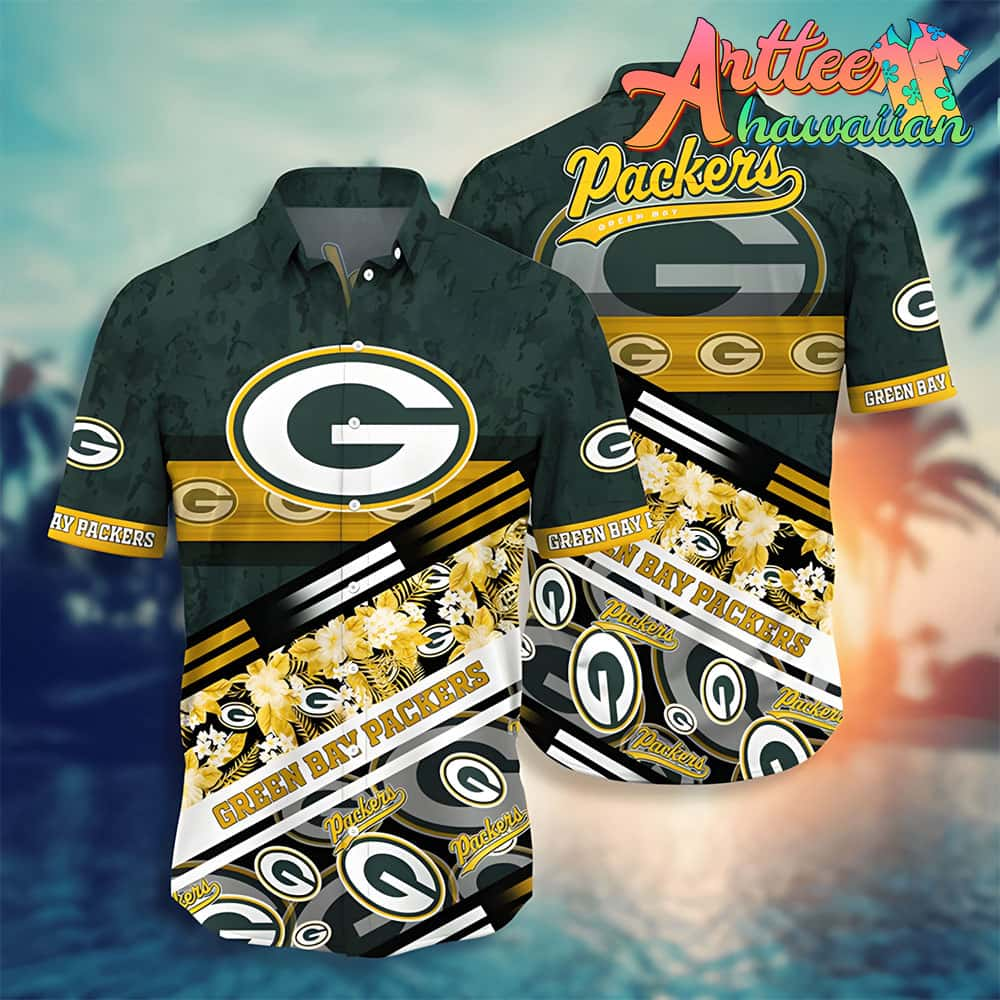 Nfl Green Bay Packers Tropical Flower Hawaiian Shirt