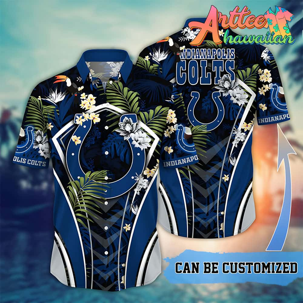 Nfl Indianapolis Colts Custom Name Flower Summer Tropical Hawaiian Shirt