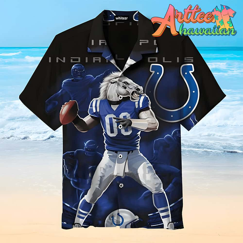 Nfl Indianapolis Colts Mascot Blue Hawaiian Shirt