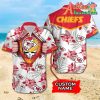 Nfl Kansas City Chiefs Custom Name Skull Hawaiian Shirt