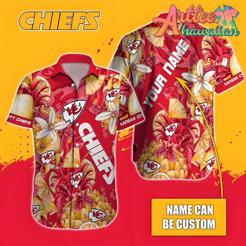 Nfl Kansas City Chiefs Custom Name Special Tropical Fruit Hawaiian Shirt