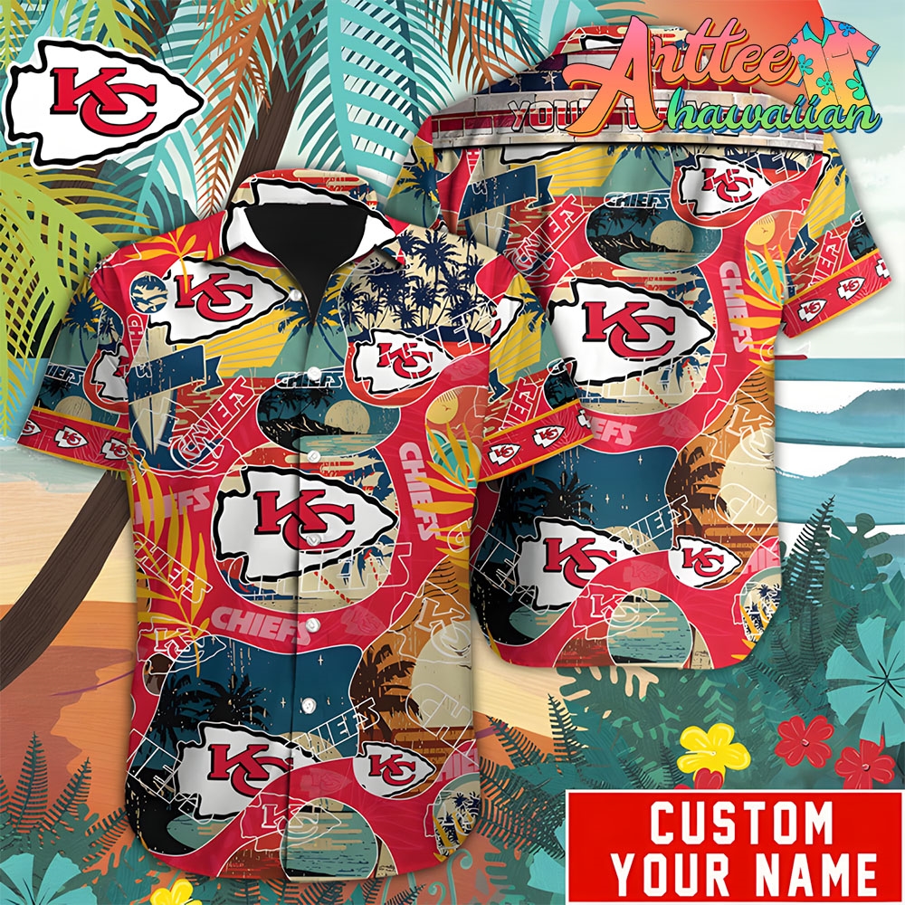 Nfl Kansas City Chiefs Custom Name Special Vintage Style Hawaiian Shirt