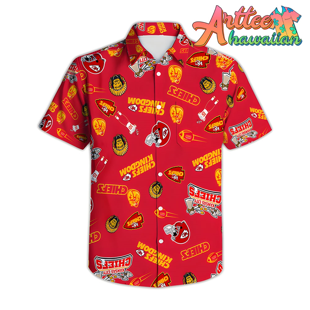 Nfl Kansas City Chiefs Red Bundle Icons Hawaiian Shirt