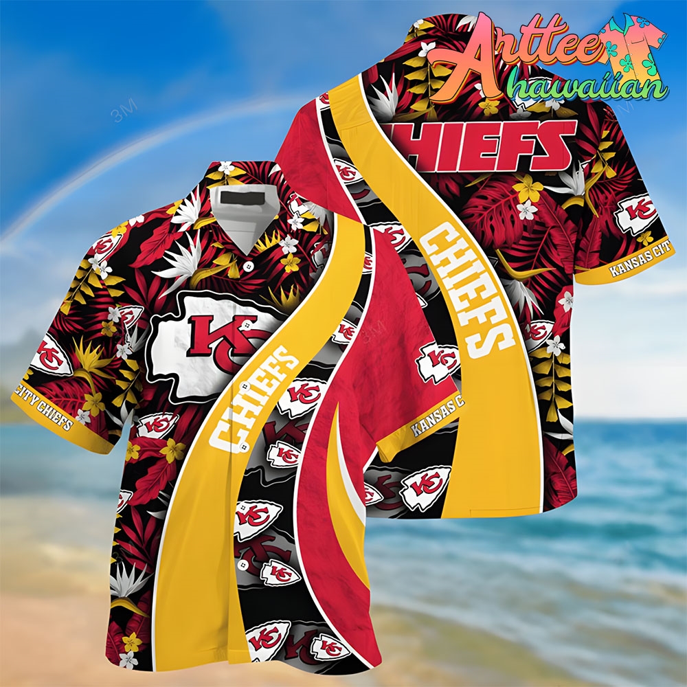 Nfl Kansas City Chiefs Red Gold Hawaiian Shirt