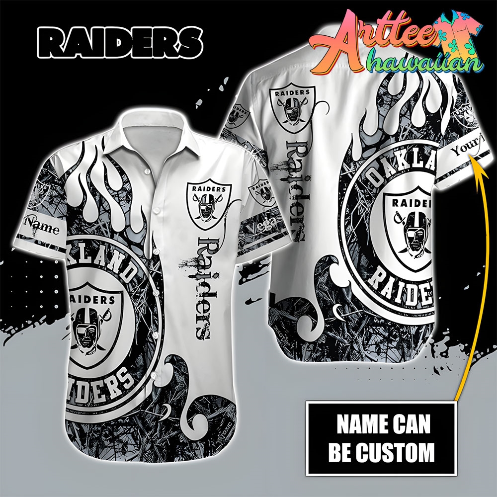 Nfl Las Vegas Raiders Custom Name Realtree Hunting Hawaiian Shirt