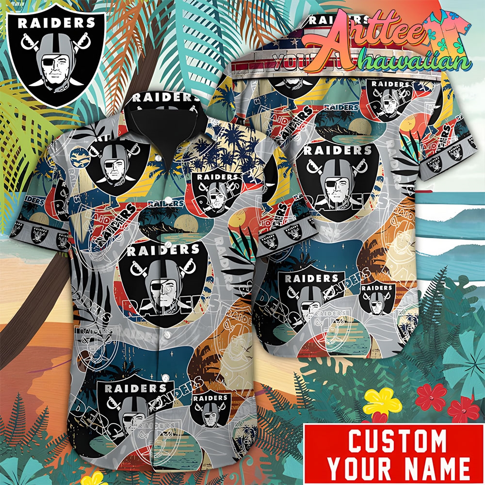 Nfl Las Vegas Raiders Custom Name Special Vintage Style Hawaiian Shirt