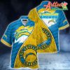 Nfl Los Angeles Chargers Blue Gold Hawaiian Shirt