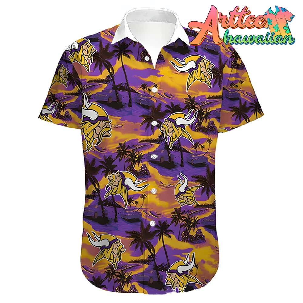 Nfl Minnesota Vikings Coconut Tree Beach Hawaiian Shirt