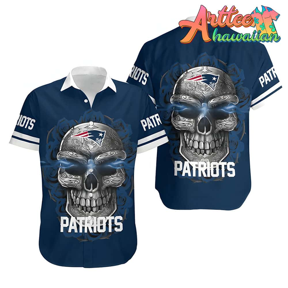 Nfl New England Patriots Iron Skull Hawaiian Shirt