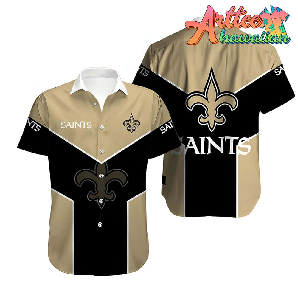 Nfl New Orleans Saints Black Golden New Design Hawaiian Shirt