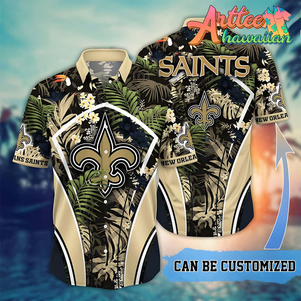 Nfl New Orleans Saints Custom Name Flower Summer Tropical Hawaiian Shirt