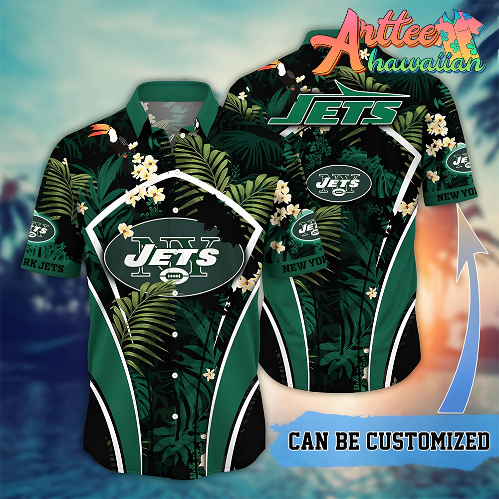 Nfl New York Jets Custom Name Flower Summer Tropical Hawaiian Shirt