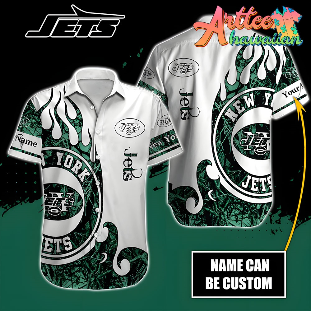 Nfl New York Jets Custom Name Realtree Hunting Hawaiian Shirt