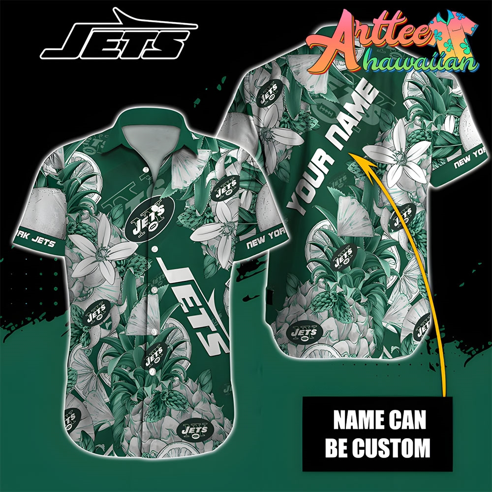 Nfl New York Jets Custom Name Special Tropical Fruit Hawaiian Shirt