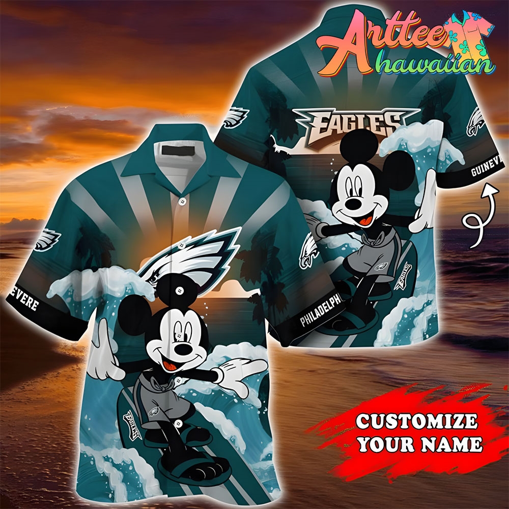 Nfl Philadelphia Eagles Custom Name Mickey Hawaiian Shirt