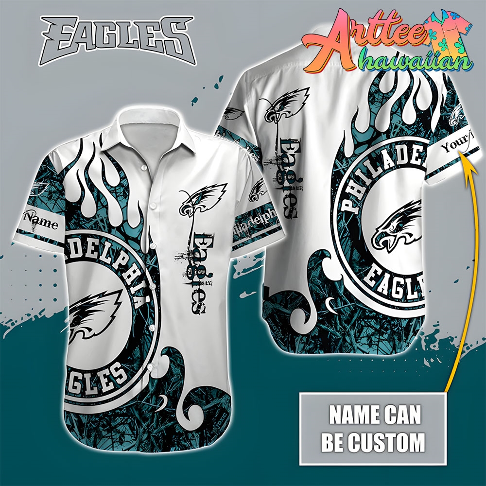 Nfl Philadelphia Eagles Custom Name Realtree Hunting Hawaiian Shirt