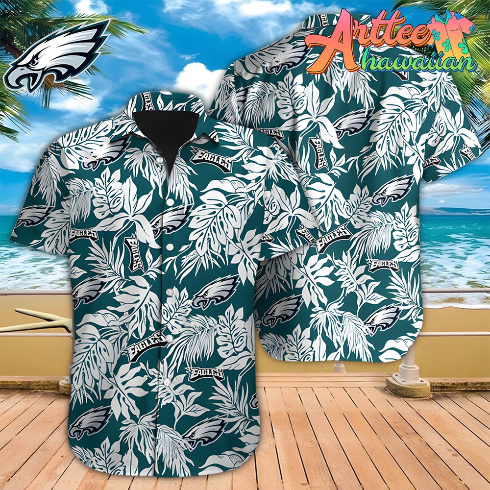 Nfl Philadelphia Eagles Tropical Leafs Hawaiian Shirt