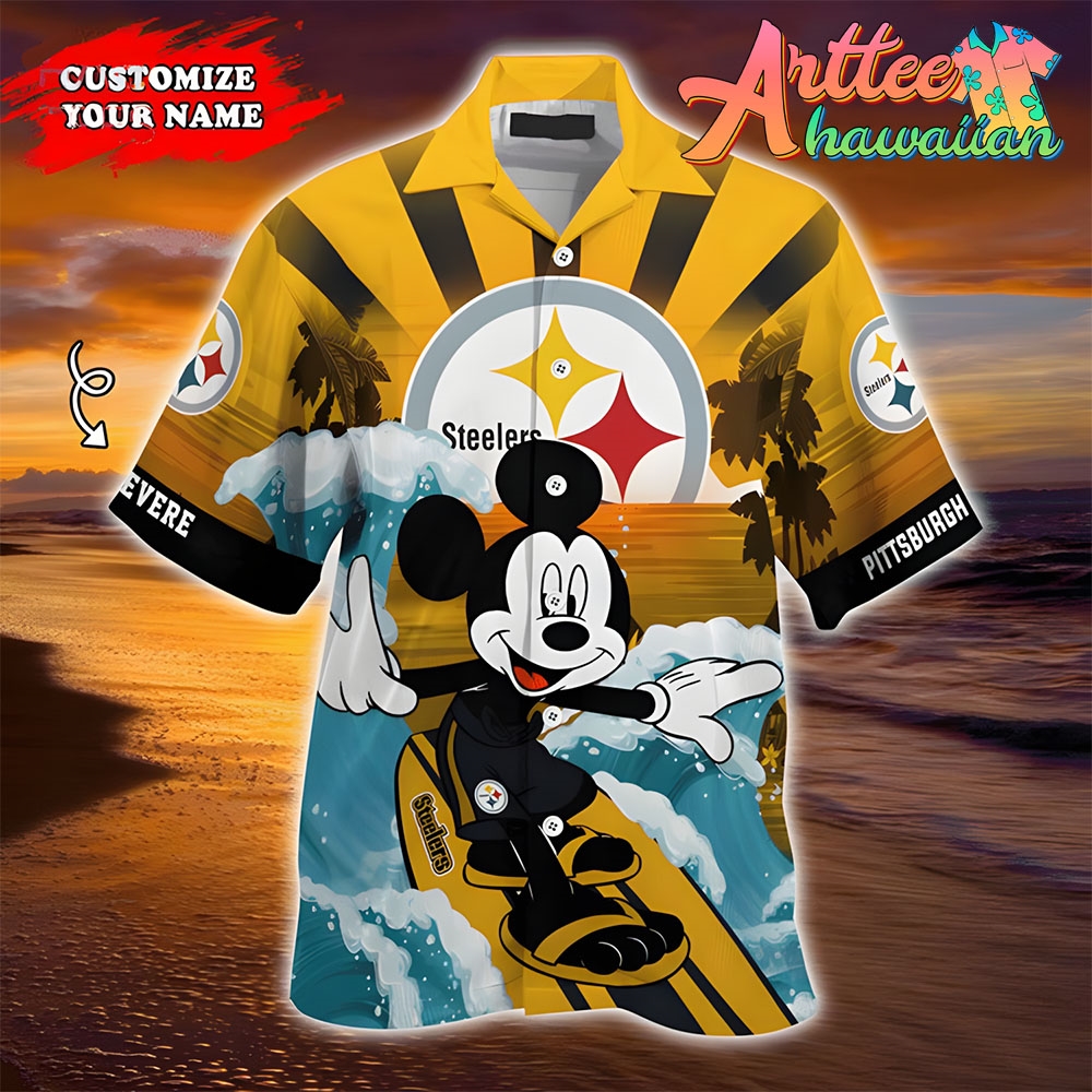 Nfl Pittsburgh Steelers Custom Name Mickey Hawaiian Shirt V2